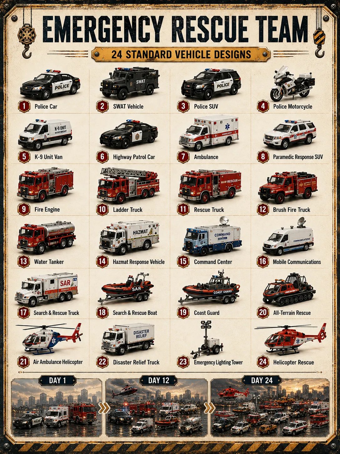 Emergency Rescue Team complete 24 vehicle design guide