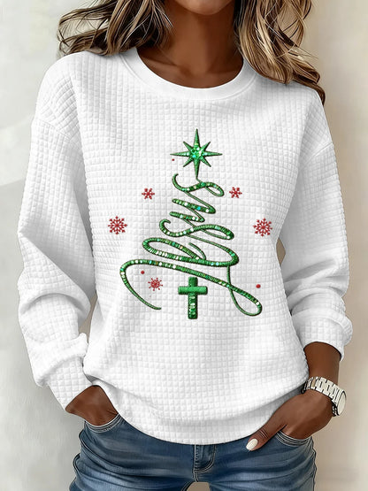 Women's Casual Retro Christmas Plaid Sweatshirt