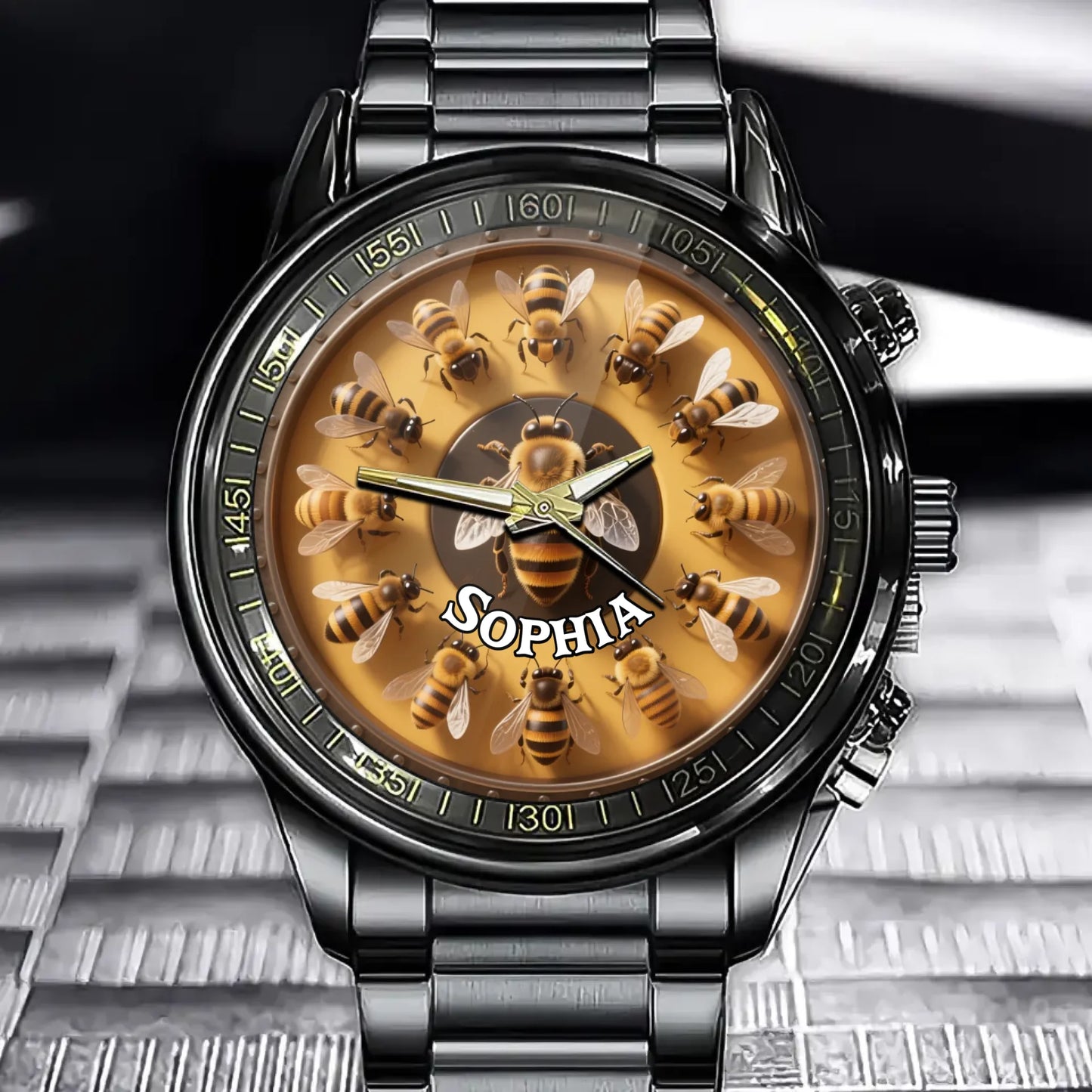 Personalized Honeybee Watch with Custom Name
