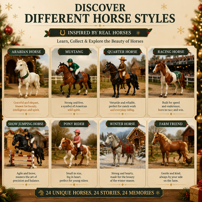 Different horse styles included in the 24-day Christmas countdown