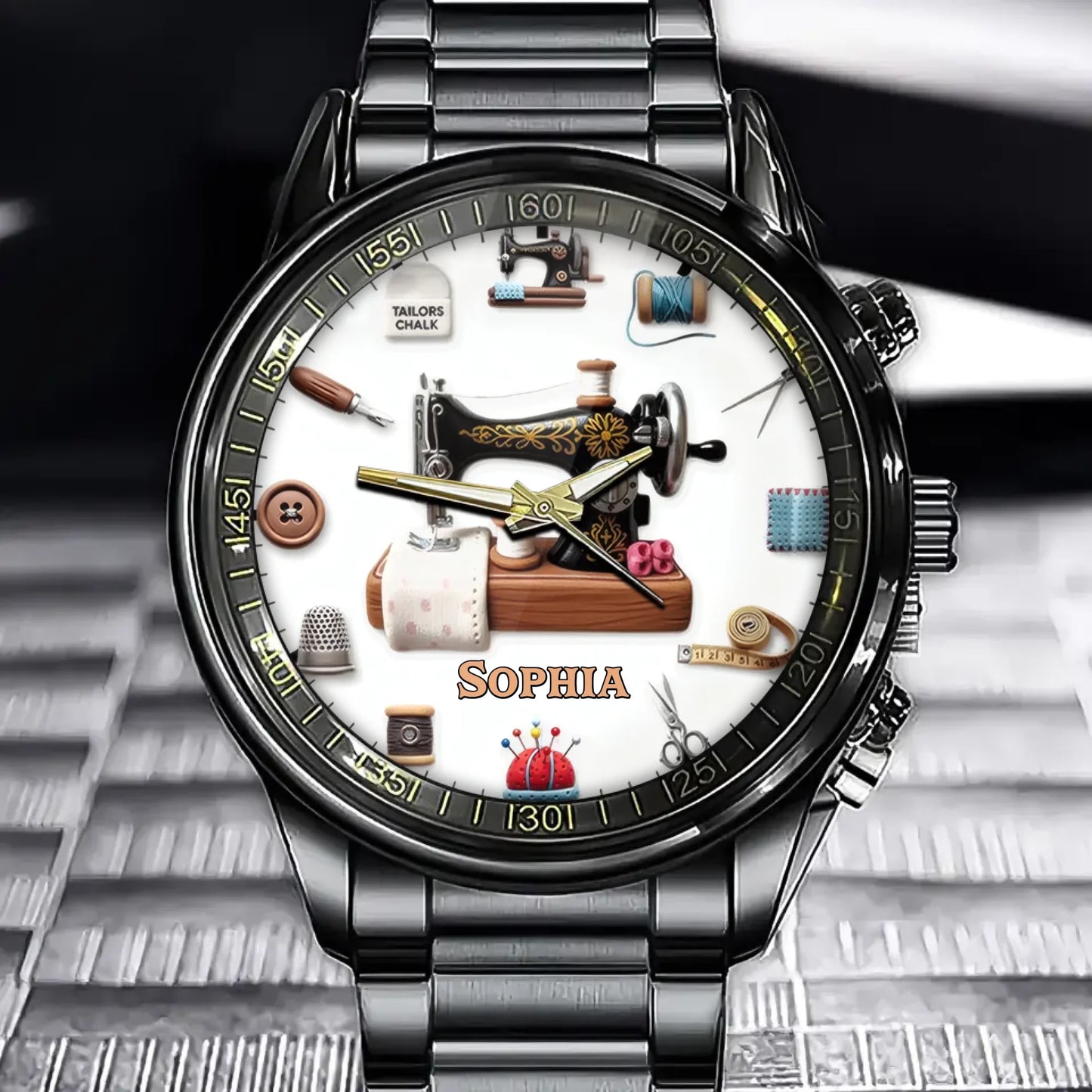 Tailored for You Watch - Personalized Elegant Sewing-Inspired Watch with Your Name