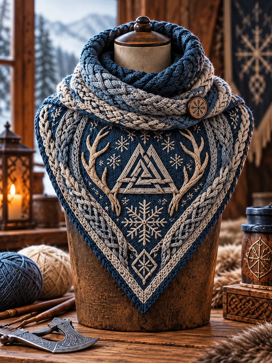 Women's Viking Theme Triangle Scarf – Versatile Everyday & Holiday Accessory