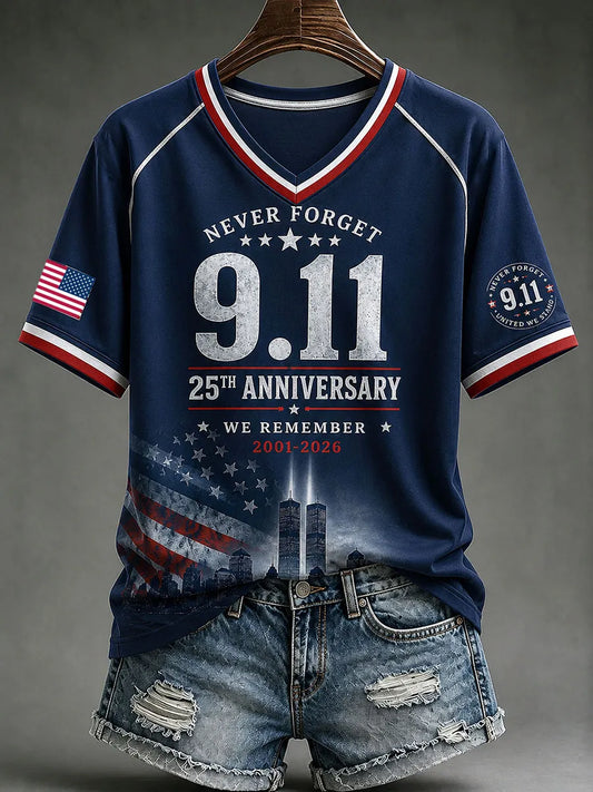 Women's Never Forget 9.11 V-neck T-shirt