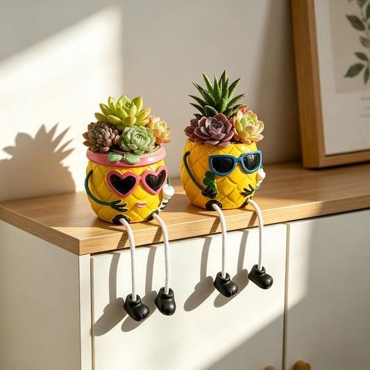 Funny Pineapple Succulent Planter With Dangling Legs – Whimsical Resin Tabletop Decor