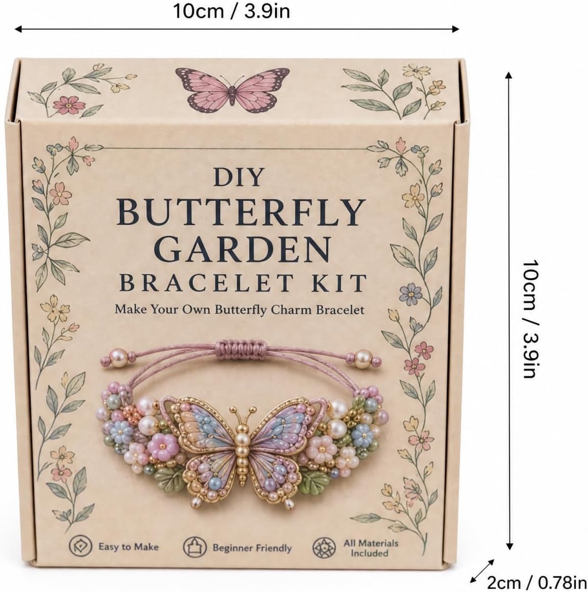 Enchanted Garden Charm Bracelet DIY Kit – Vintage Floral & Insect Jewelry Making Set