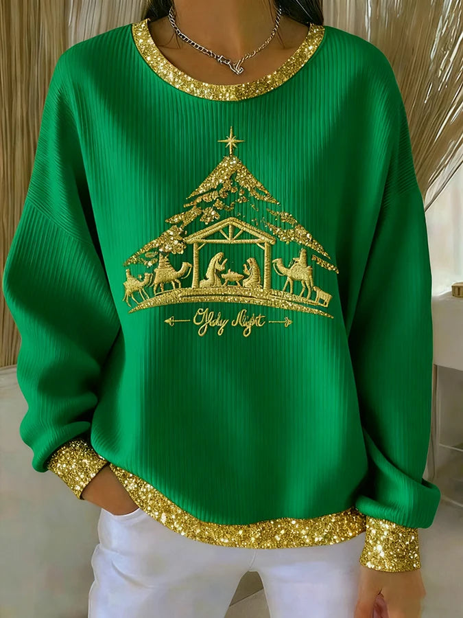 Women's Casual Christmas Merry Christmas Faith Sweatshirt