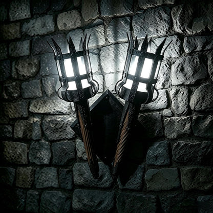 Medieval Flickering Flame Torch Wall Sconce – Gothic Castle-Inspired LED Wall Decor