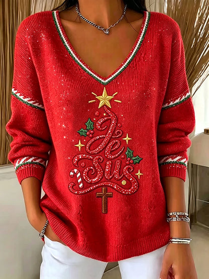 Women's Retro Christmas Print Top