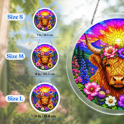 Acrylic Jigsaw Puzzle Suncatcher - Highland Cow