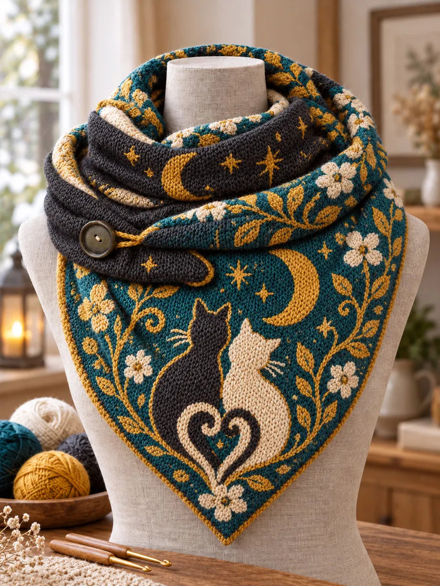 Women's Cats Triangle Scarf – Versatile Everyday & Holiday Accessory