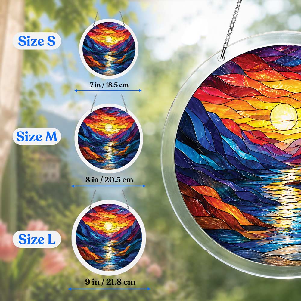 Acrylic Jigsaw Puzzle Suncatcher - Sunset River