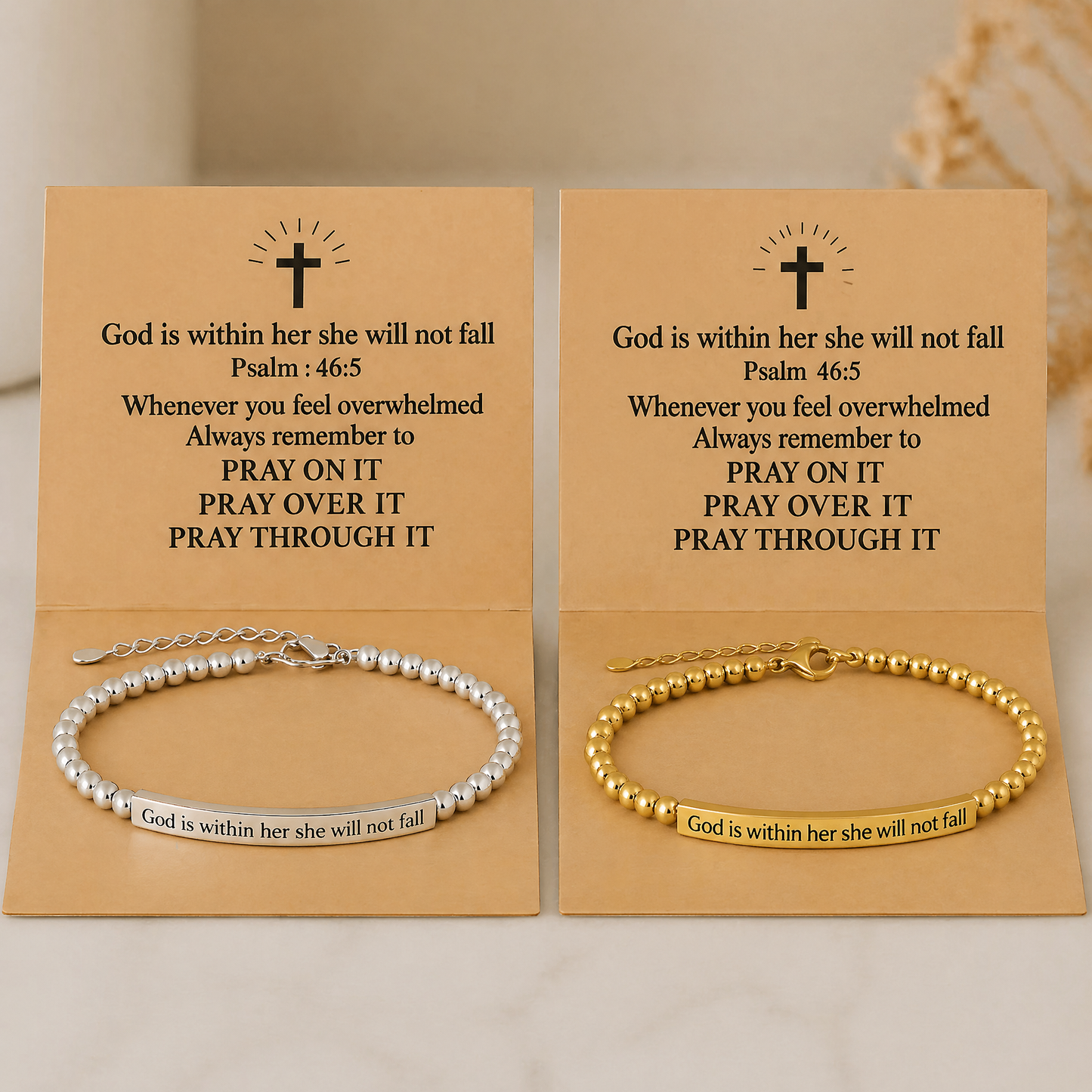 Christian Scripture Beaded Bracelet - Encouragement Gift