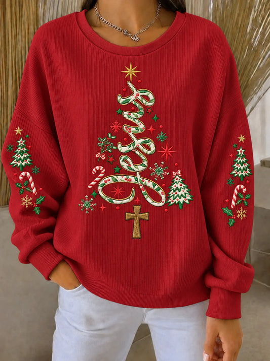 Women's Retro Christmas Print Sweatshirt
