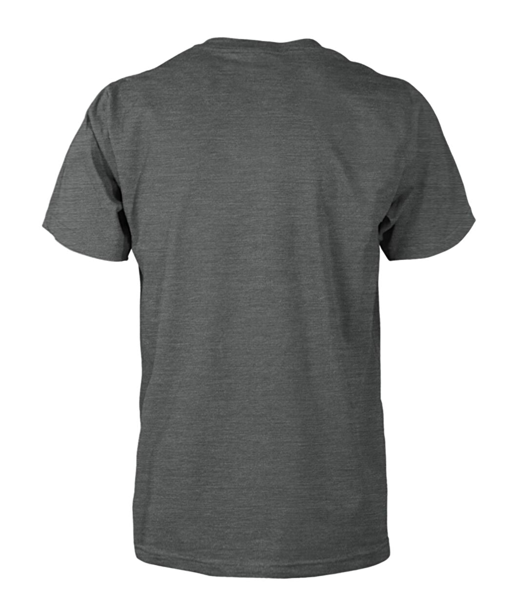 Unisex Cotton Tee - Dark Heather - Back (plain, no print)