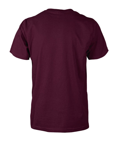 Unisex Cotton Tee - Maroon - Back (plain, no print)