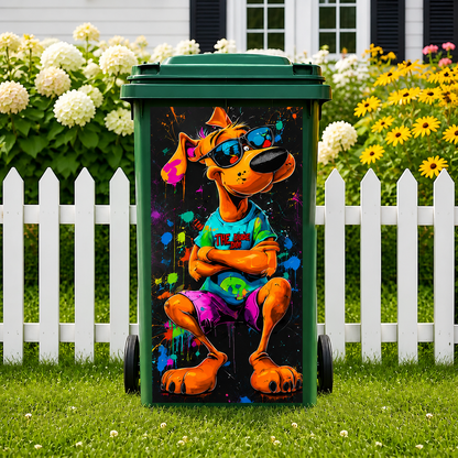 Outdoor Trash Can Sticker - Funny Sheep, Cool Dog & Grinning Horse Bin Decal For Yard & Garden Decor