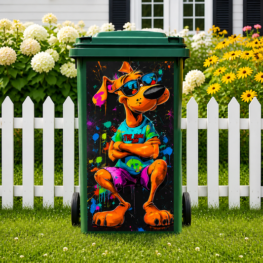 Outdoor Trash Can Sticker - Funny Sheep, Cool Dog & Grinning Horse Bin Decal For Yard & Garden Decor