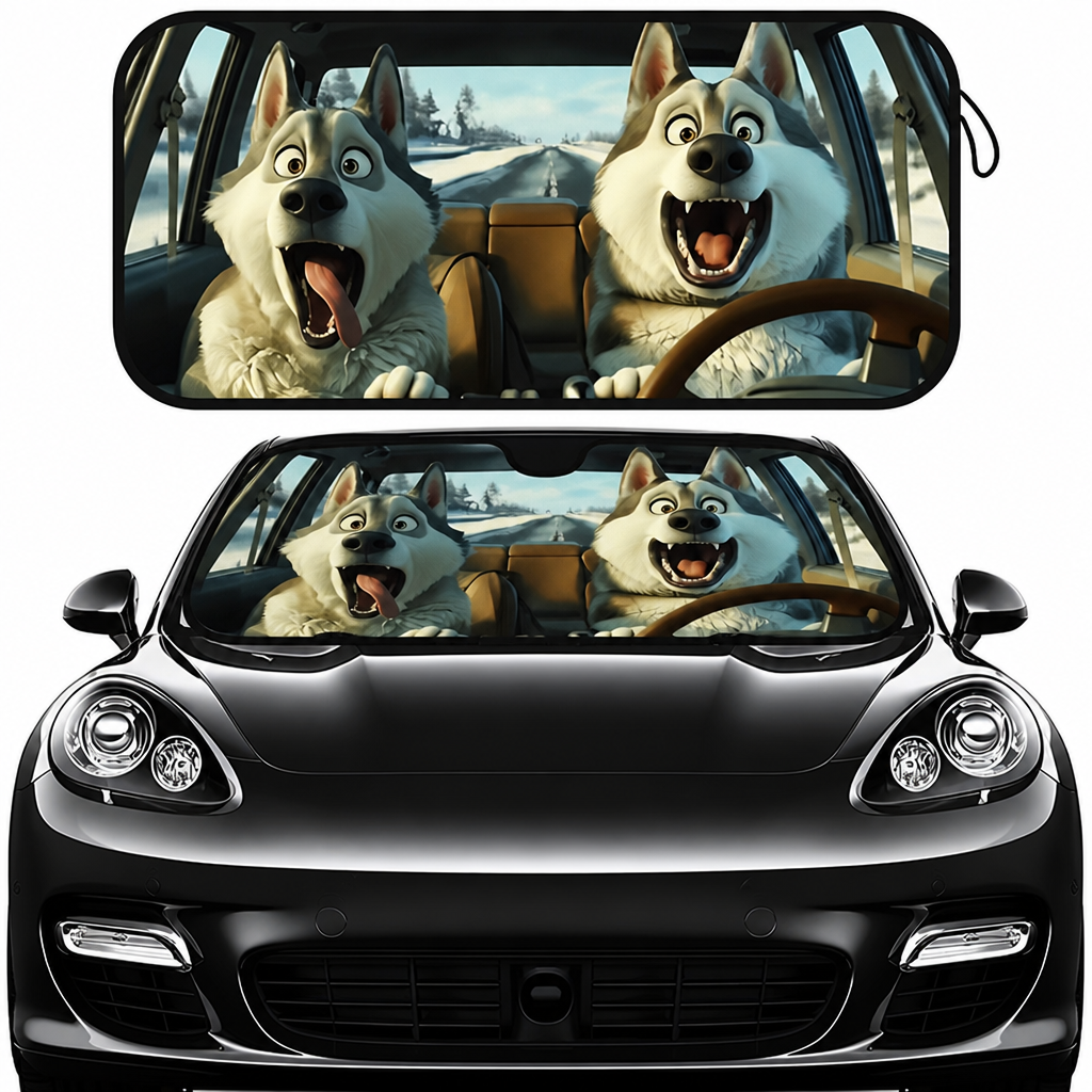 Funny Pet Driver Car Windshield Sunshade - Dog & Cat Lover Car Accessories