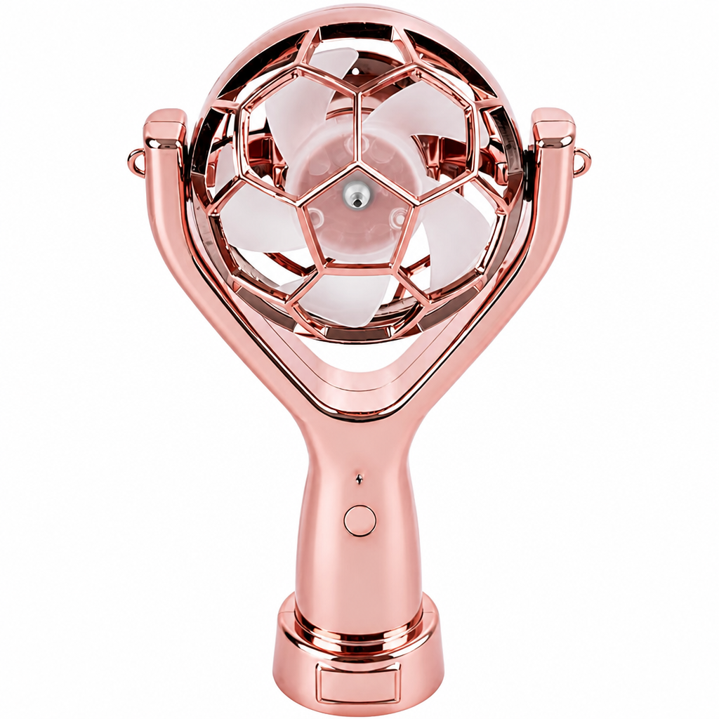 Soccer Trophy Portable Fan - USB Rechargeable Handheld Cooling Fan For Game Day