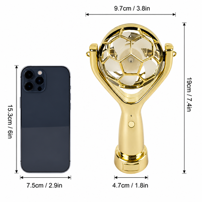 Soccer Trophy Portable Fan - USB Rechargeable Handheld Cooling Fan For Game Day