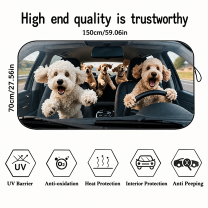 Funny Pet Driver Car Windshield Sunshade - Dog & Cat Lover Car Accessories