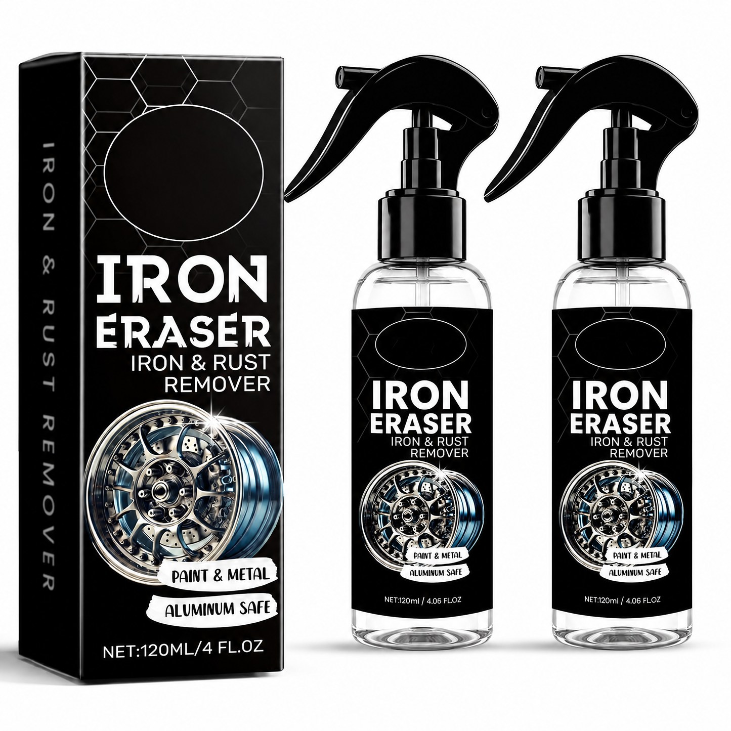 Iron Eraser – Fast Acting Rust Remover for Cars, Wheels & Metal Surfaces