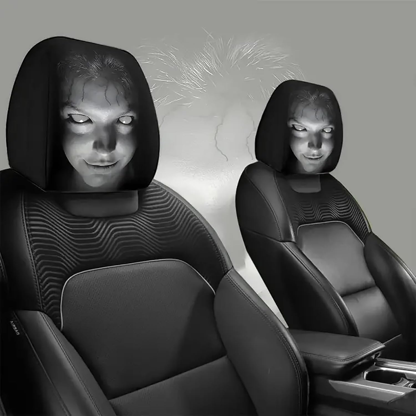 Funny Angry Granny Car Headrest Covers – Hilarious Prank Auto Seat Accessories