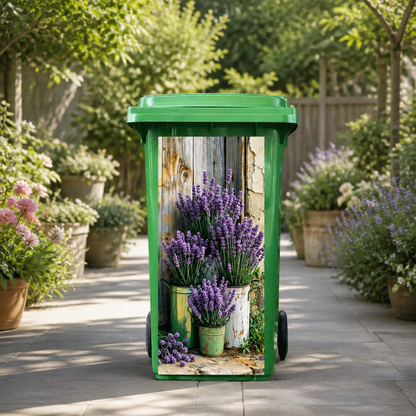 Garden Trash Can Stickers - Decorative Nature Bin Decals For Outdoor Yard & Patio