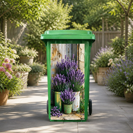 Garden Trash Can Stickers - Decorative Nature Bin Decals For Outdoor Yard & Patio