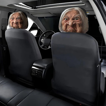 2 Pcs Old Lady Headrest Covers