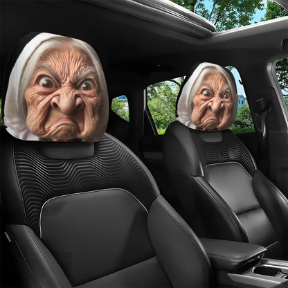 2 Pcs Old Lady Headrest Covers