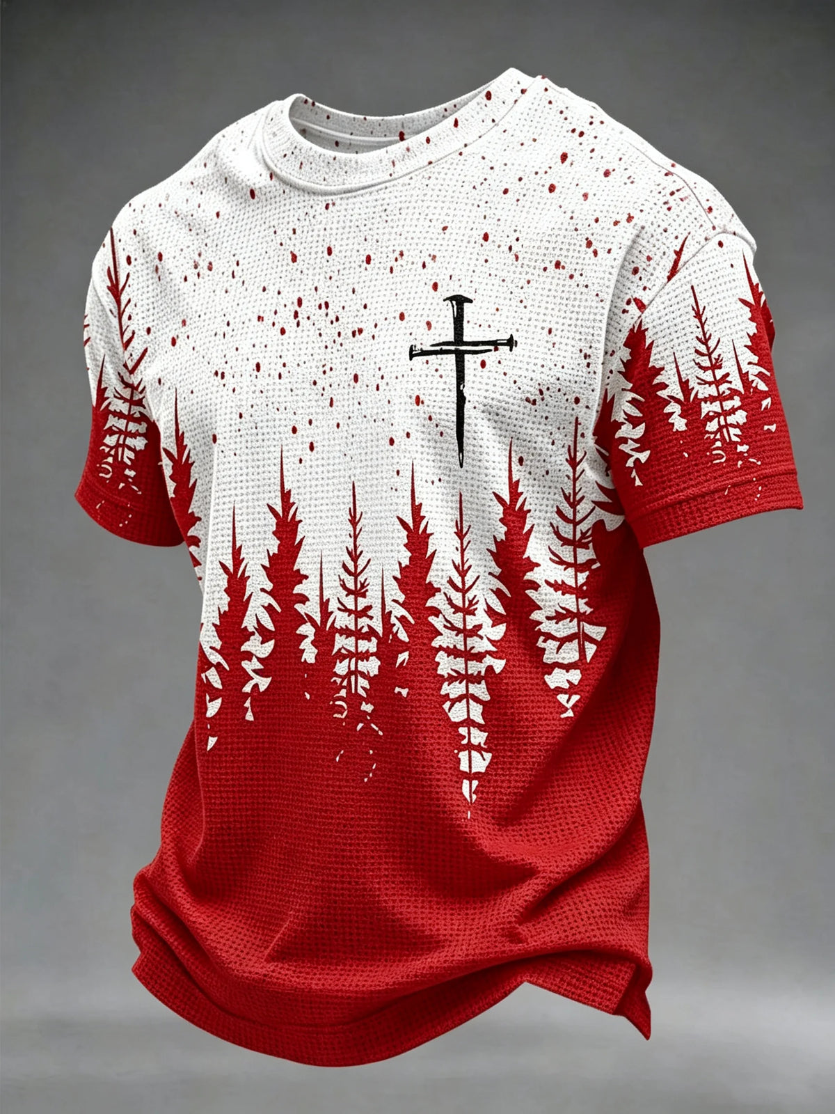 Men's Christmas Faith Print Waffle Top