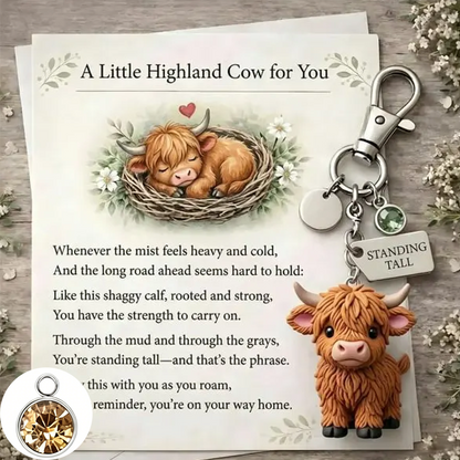 A Little Highland Cow For You Keychain: Your Daily Reminder of Quiet Strength