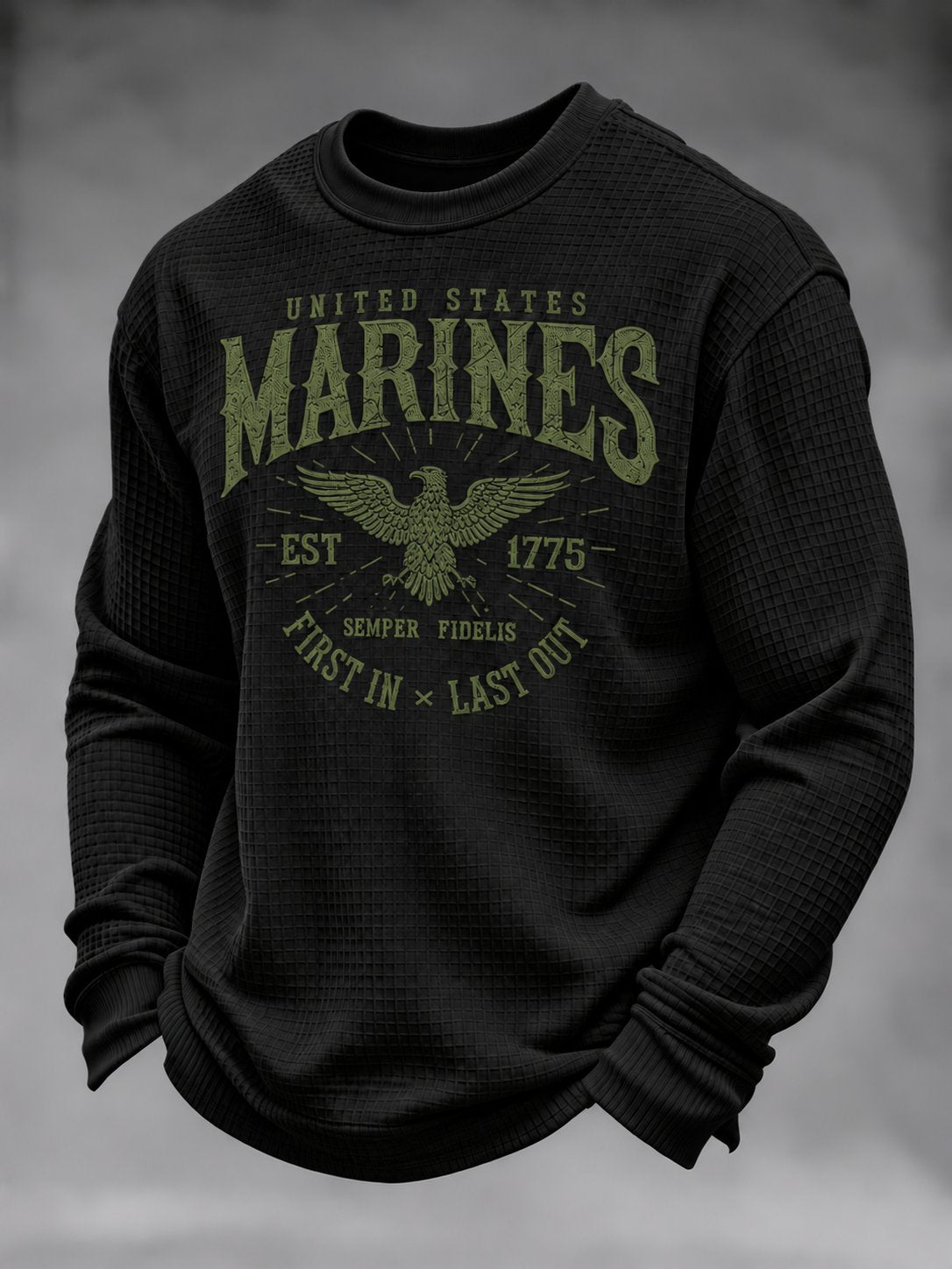 Men's U.S. Veterans Printed Waffle-Knit Top