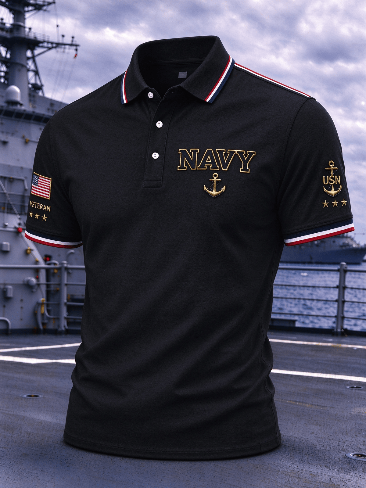 Men's U.S. Veterans Day Print Polo Shirt