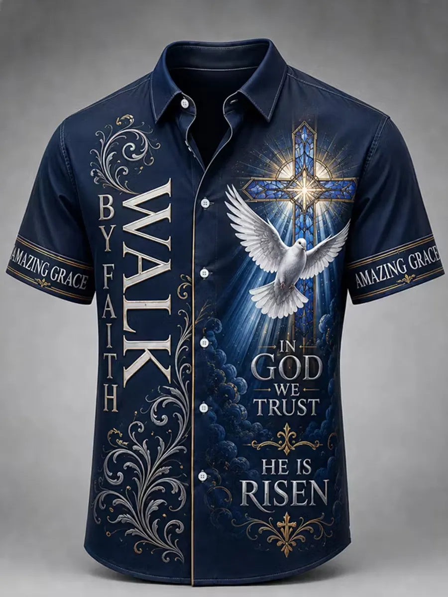 Women's Christian WALK BY FAITH Cross Short Sleeve T-shirt