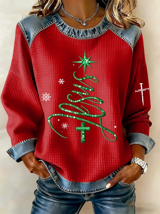 Women's Christmas Faith Print Sweatshirt