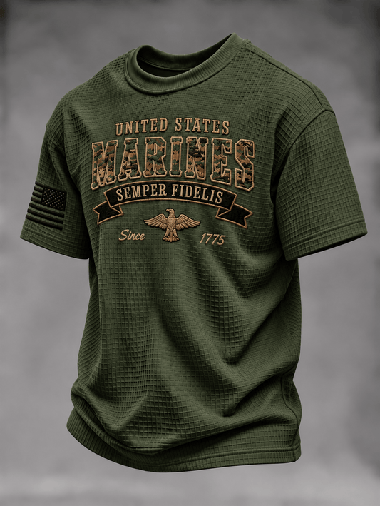 Men's U.S. Veterans Day Print Waffle-Knit T-Shirt
