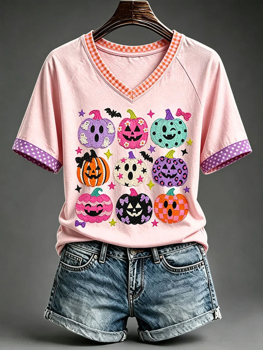 Women's Colorful Pumpkin T-Shirt
