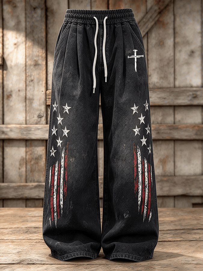Women's Casual Printed Wide-Leg Sweatpants