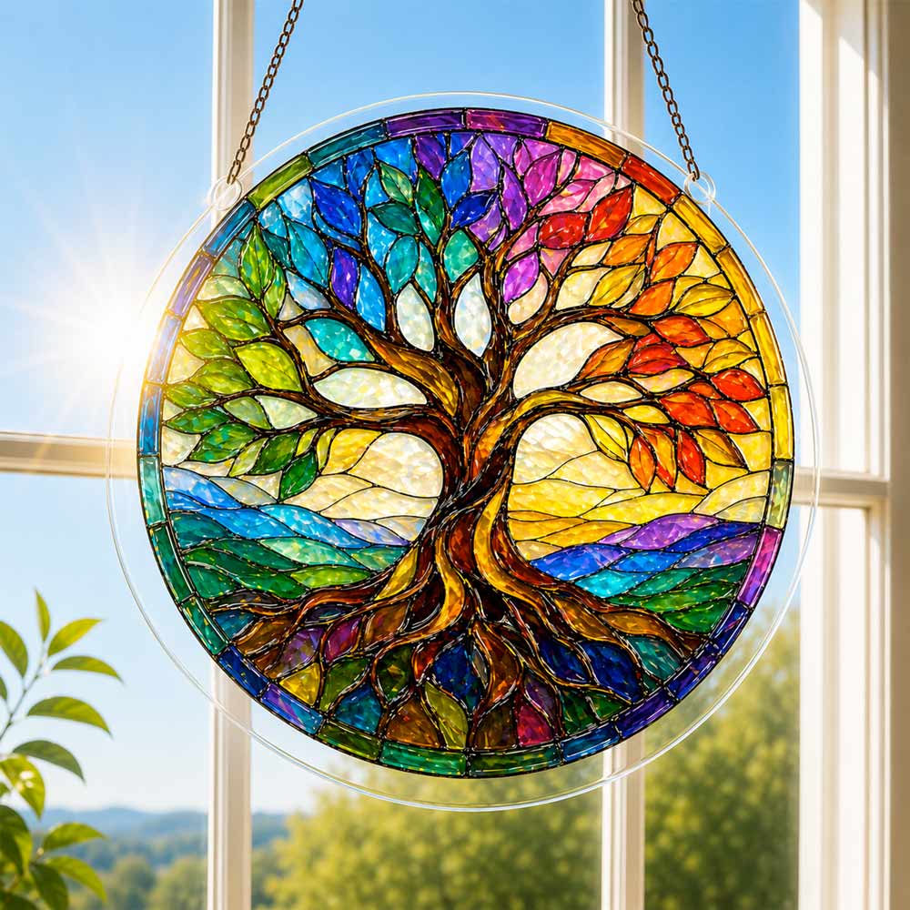 Acrylic Jigsaw Puzzle Suncatcher - Radiant Tree