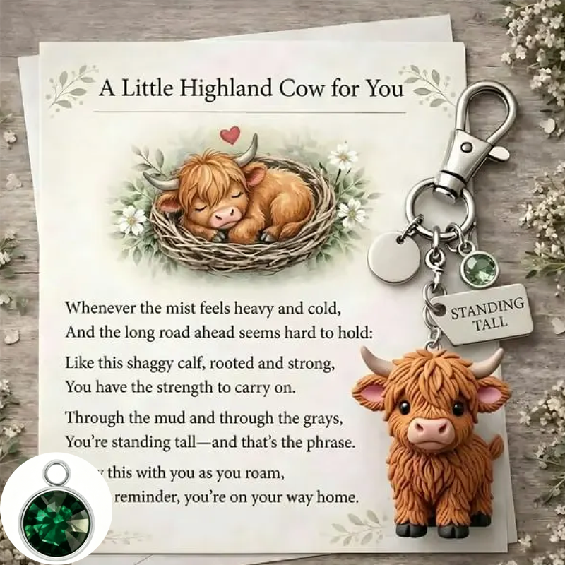 A Little Highland Cow For You Keychain: Your Daily Reminder of Quiet Strength