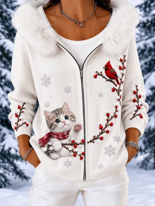 Women's Casual Animal Print Cardigan