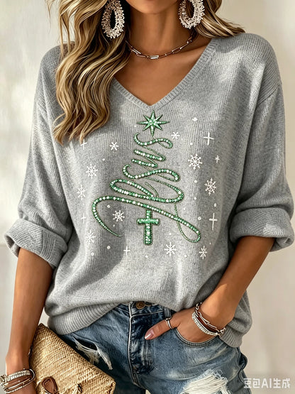 Women's Casual Printed Waffle Top