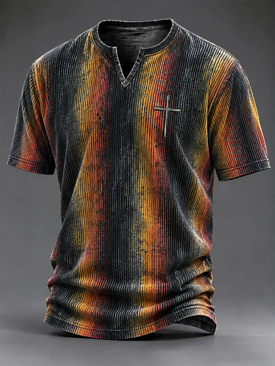 Men's Vintage Faith Faux-Linen T-shirt