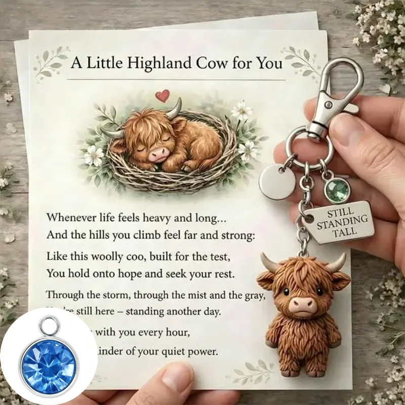 A Little Highland Cow For You Keychain: Your Daily Reminder of Quiet Strength