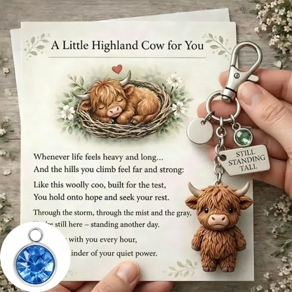 A Little Highland Cow For You Keychain: Your Daily Reminder of Quiet Strength