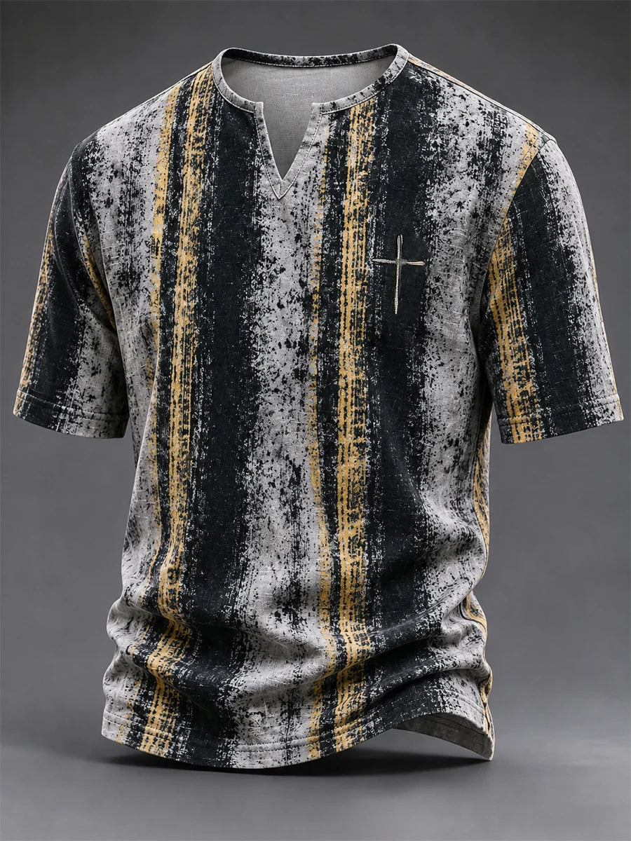 Men's Vintage Faith Faux-Linen T-shirt