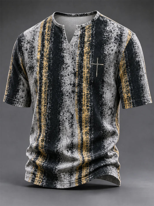 Men's Vintage Faith Faux-Linen T-shirt