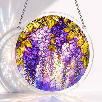 Acrylic Jigsaw Puzzle Suncatcher - Purple Cascade